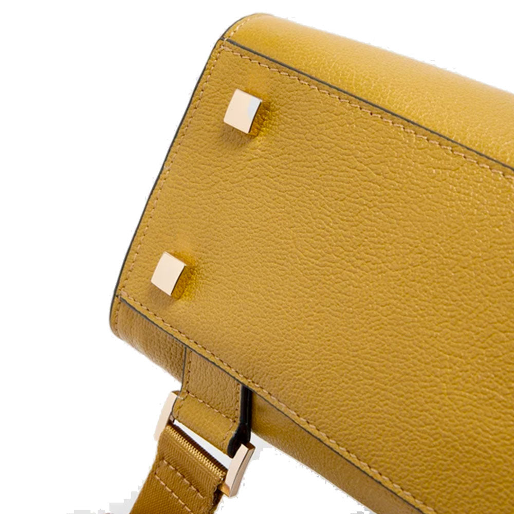 Women's Yellow Leather Backpack PIQUADRO with 14" Laptop Compartment - CA6772W140
