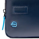 PIQUADRO Herren-Reiseetui Horizontal aus blauem Leder, Blue Square-Linie – CA6812B2