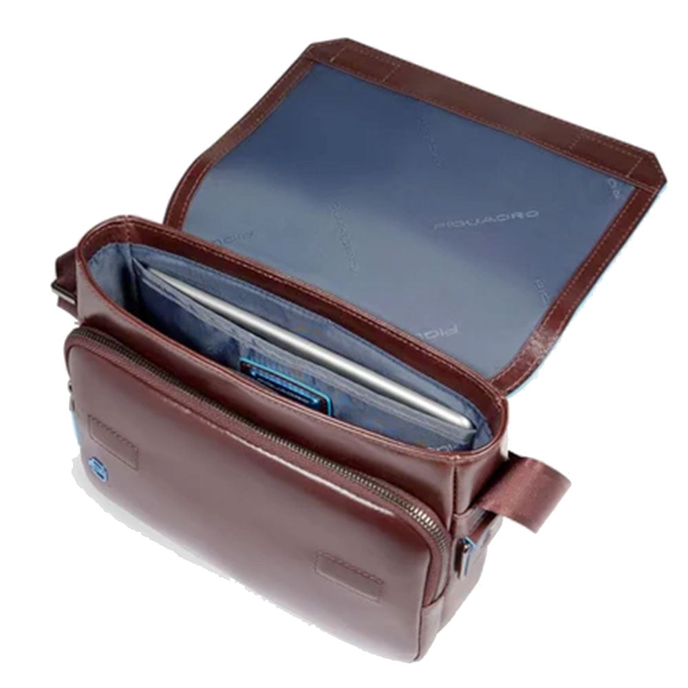 Horizontale Herren-Tasche PIQUADRO aus mahagonfarbenem Leder, Linie Blue Square – CA6812B2
