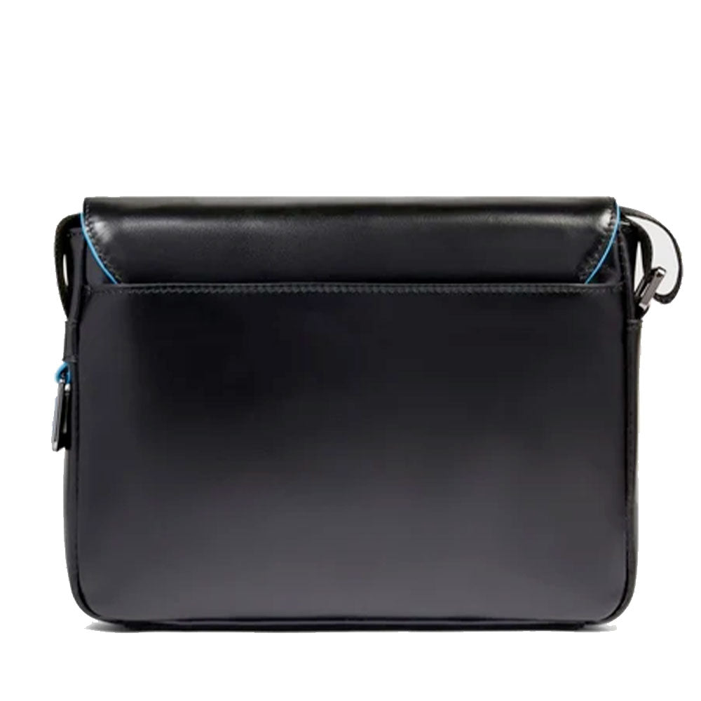 PIQUADRO Herren-Kulturbeutel Horizontal aus schwarzem Leder, Linie Blue Square – CA6812B2