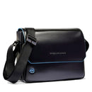PIQUADRO Herren-Kulturbeutel Horizontal aus schwarzem Leder, Linie Blue Square – CA6812B2