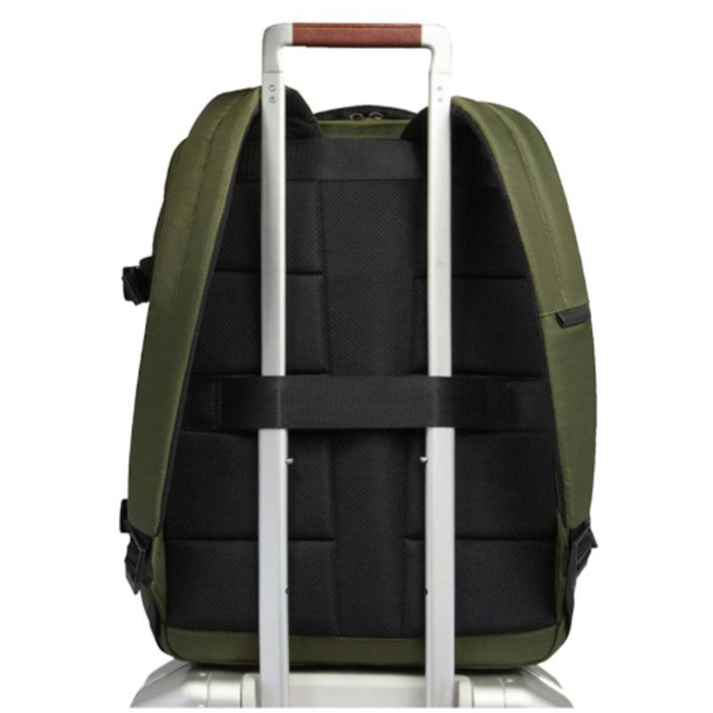 PIQUADRO Kabinenrucksack mit Laptopfach 15,6 Zoll aus Stoff und Leder in Grün Modell City Bags - CA6905S140