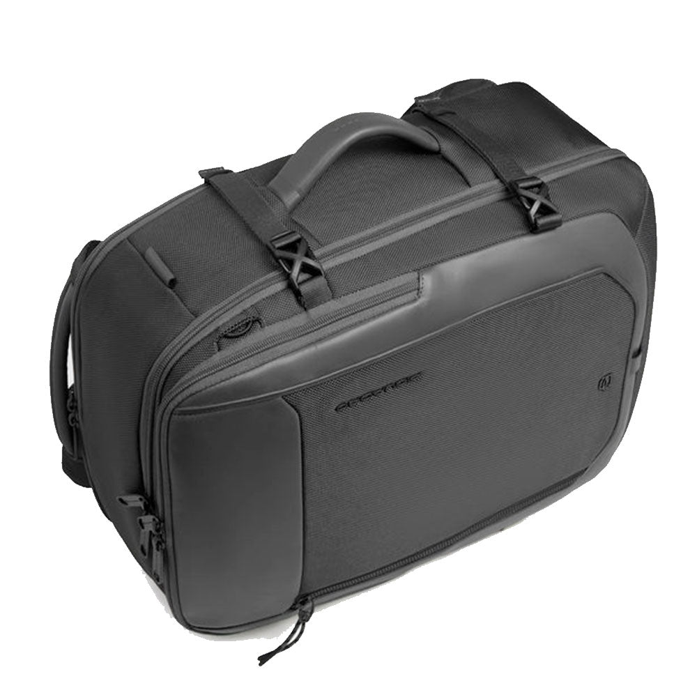 Zaino da Bici PIQUADRO Con Porta Pc 15,6" in Tessuto e Pelle Colore Nero Linea Lyss - CA6929S143BM