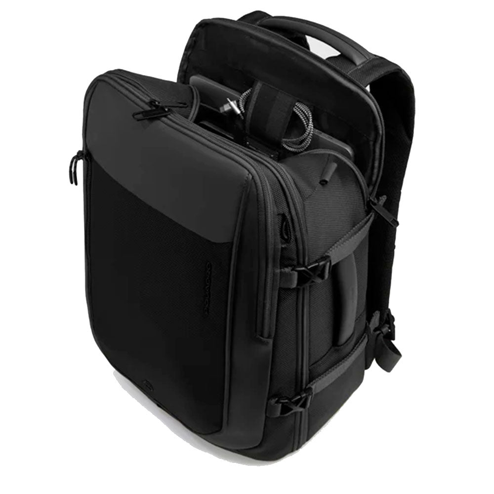 Zaino da Bici PIQUADRO Con Porta Pc 15,6" in Tessuto e Pelle Colore Nero Linea Lyss - CA6929S143BM