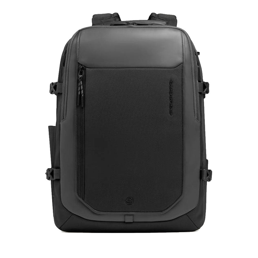 Zaino da Bici PIQUADRO Con Porta Pc 15,6" in Tessuto e Pelle Colore Nero Linea Lyss - CA6929S143BM