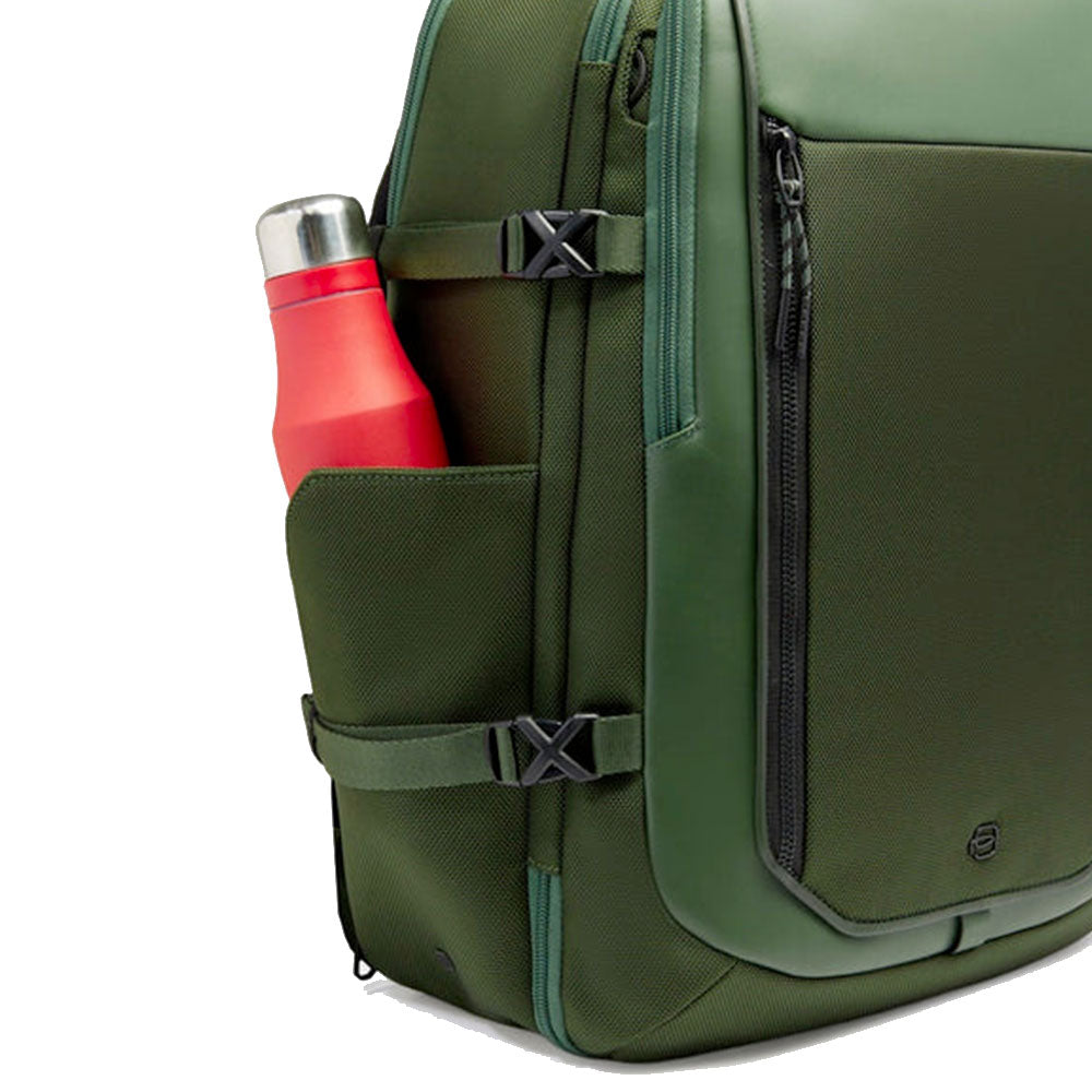 Zaino da Bici PIQUADRO Con Porta Pc 15,6" in Tessuto e Pelle Verde Linea Lyss - CA6929S143BM