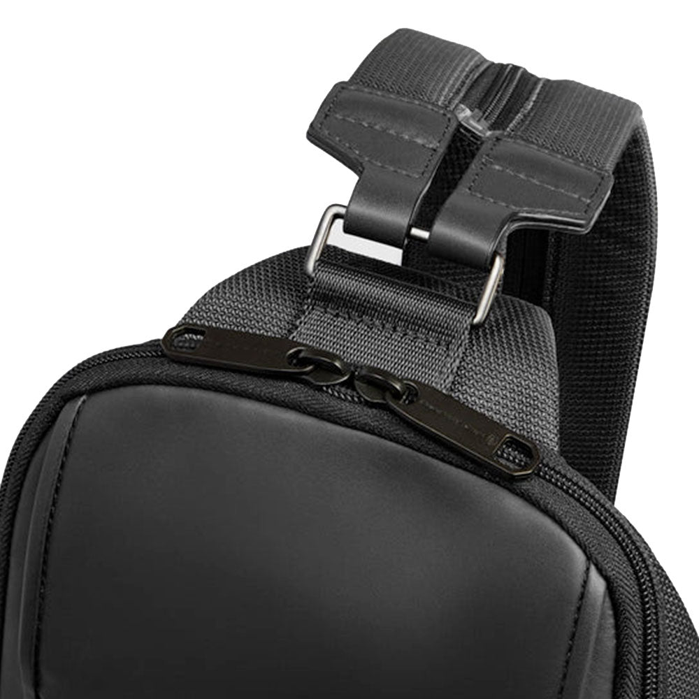 Monospalla Porta iPad mini PIQUADRO linea Lyss in Tessuto e Pelle Colore Nero - CA6934S143