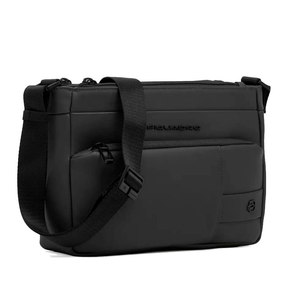 Herren-Umhängetasche Horizontal PIQUADRO aus schwarzem Stoff Modell Corner 2.0 - CA6943W129W