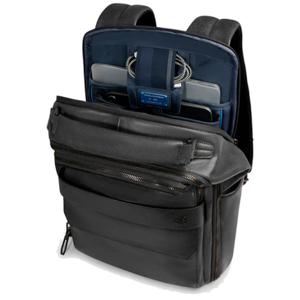 Zaino Uomo PIQUADRO in Pelle Nero Linea Solm con Porta Computer 14" - CA7021S141
