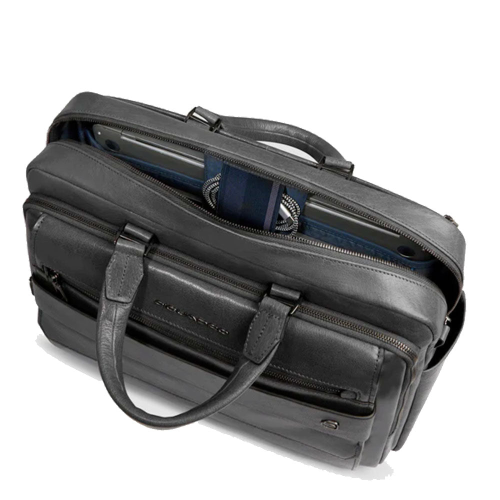Cartella Uomo PIQUADRO in Pelle Nero Linea Solm con Porta Computer 15,6" - CA7026S141