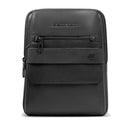 Herren-Umhängetasche mit iPad-Fach PIQUADRO Modell Solm aus schwarzem Leder - CA7031S141