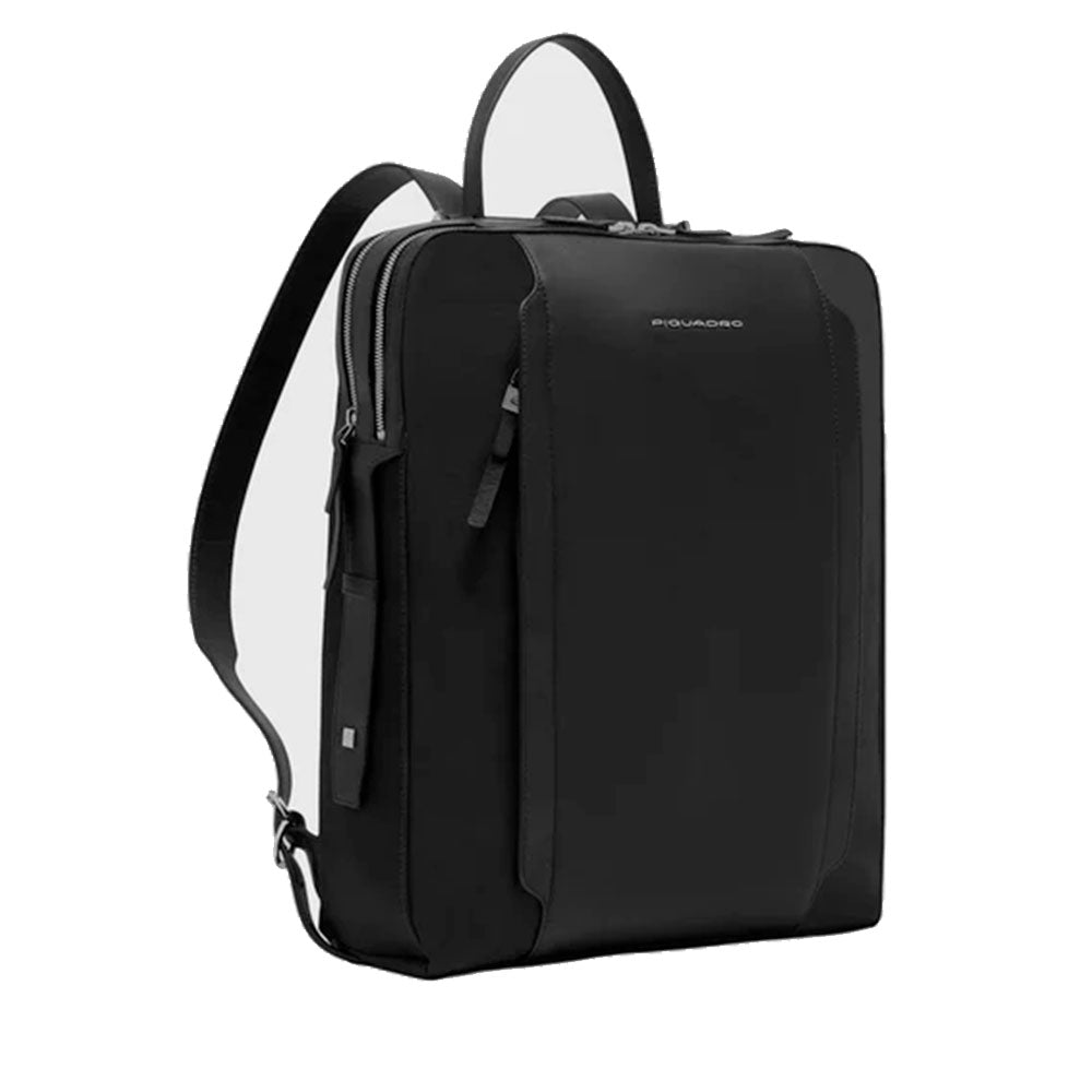 Zaino Donna PIQUADRO Porta PC 15,6" in Pelle e Tessuto Nero Linea Circle - CA7042W92T