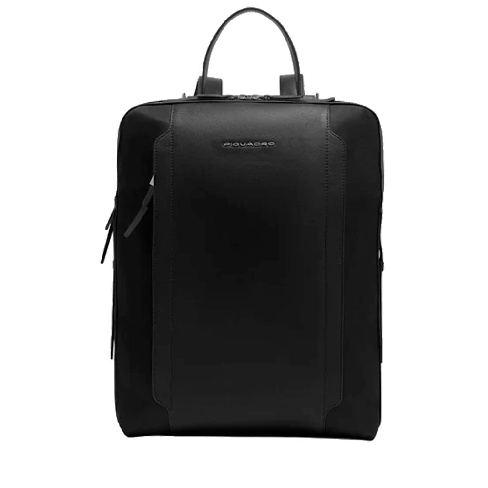 Zaino Donna PIQUADRO Porta PC 15,6" in Pelle e Tessuto Nero Linea Circle - CA7042W92T