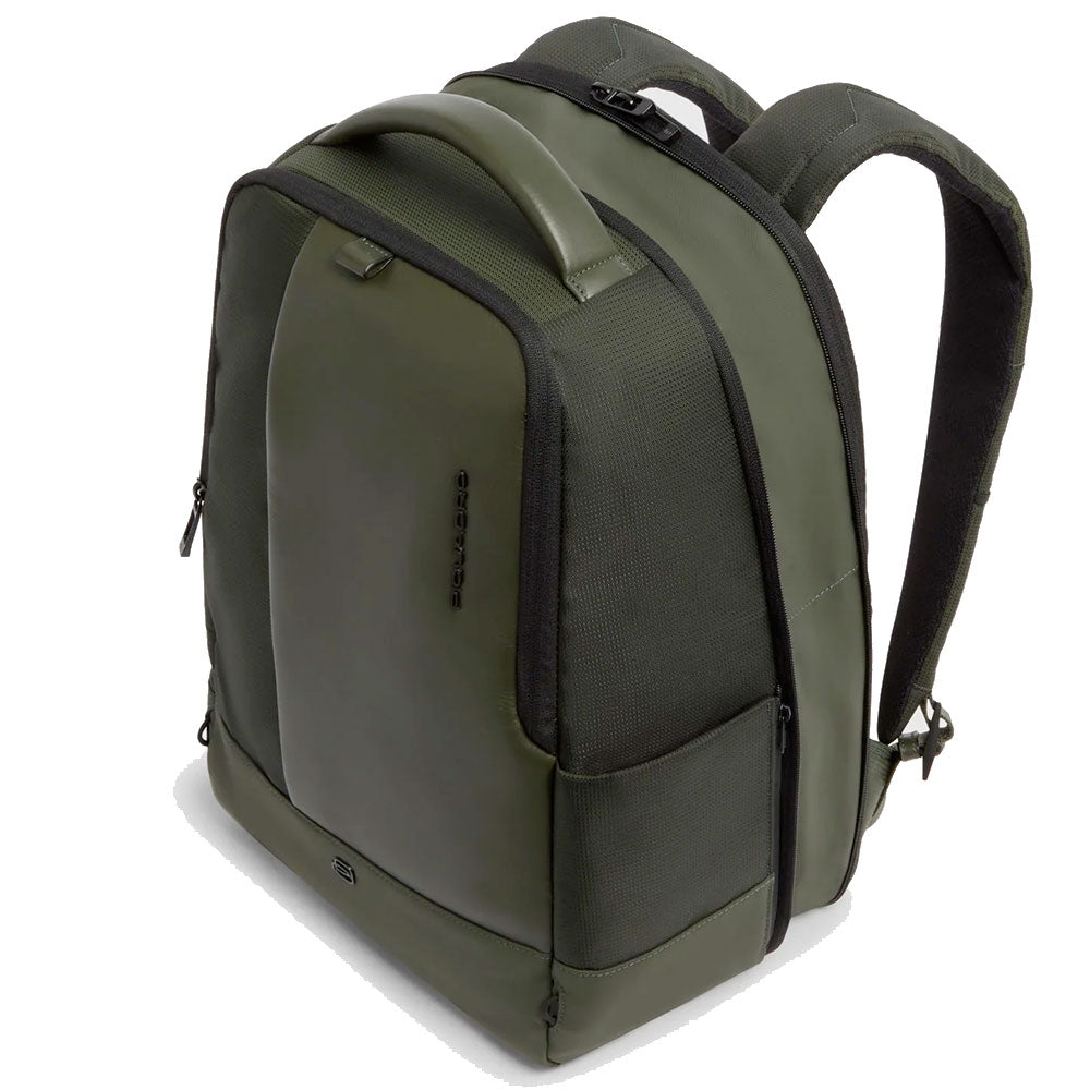 Zaino Uomo PIQUADRO in Tessuto e Pelle Verde Linea Sync con Porta Computer 14" - CA7188W145