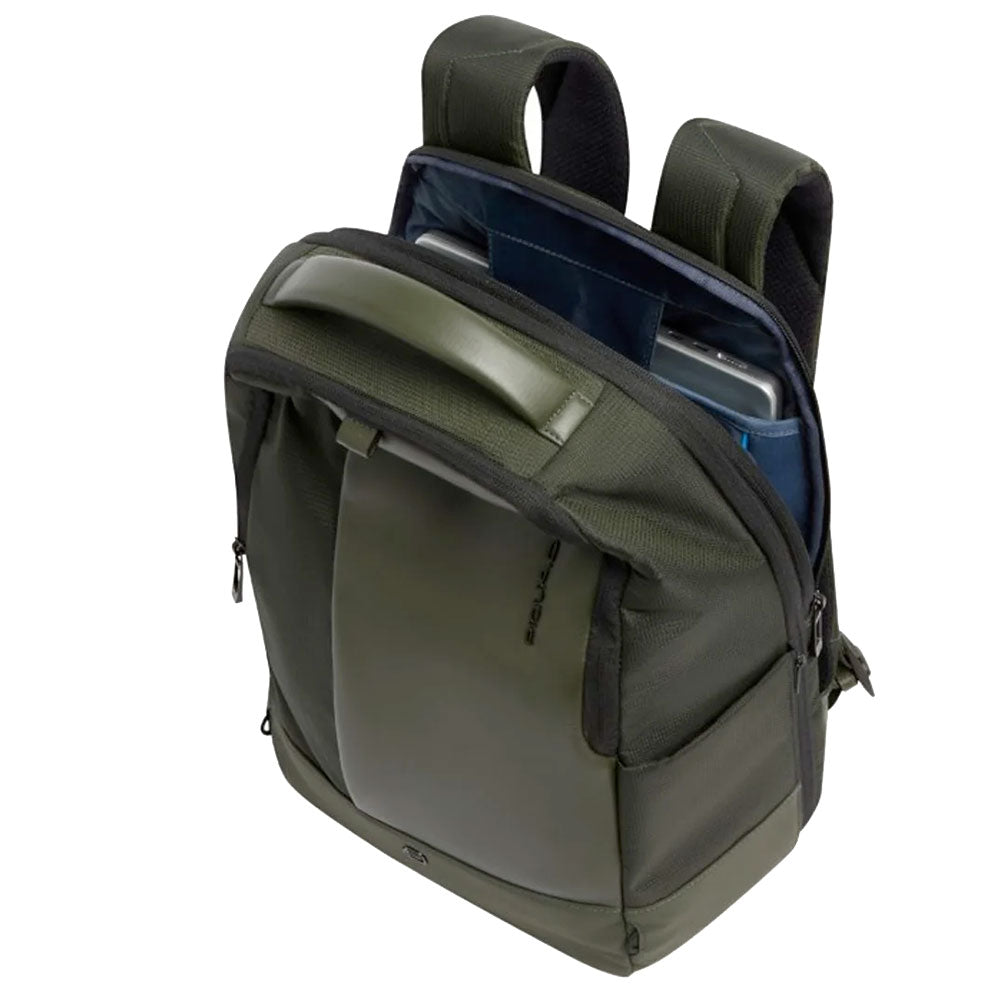 Zaino Uomo PIQUADRO in Tessuto e Pelle Verde Linea Sync con Porta Computer 15,6" - CA7189W145