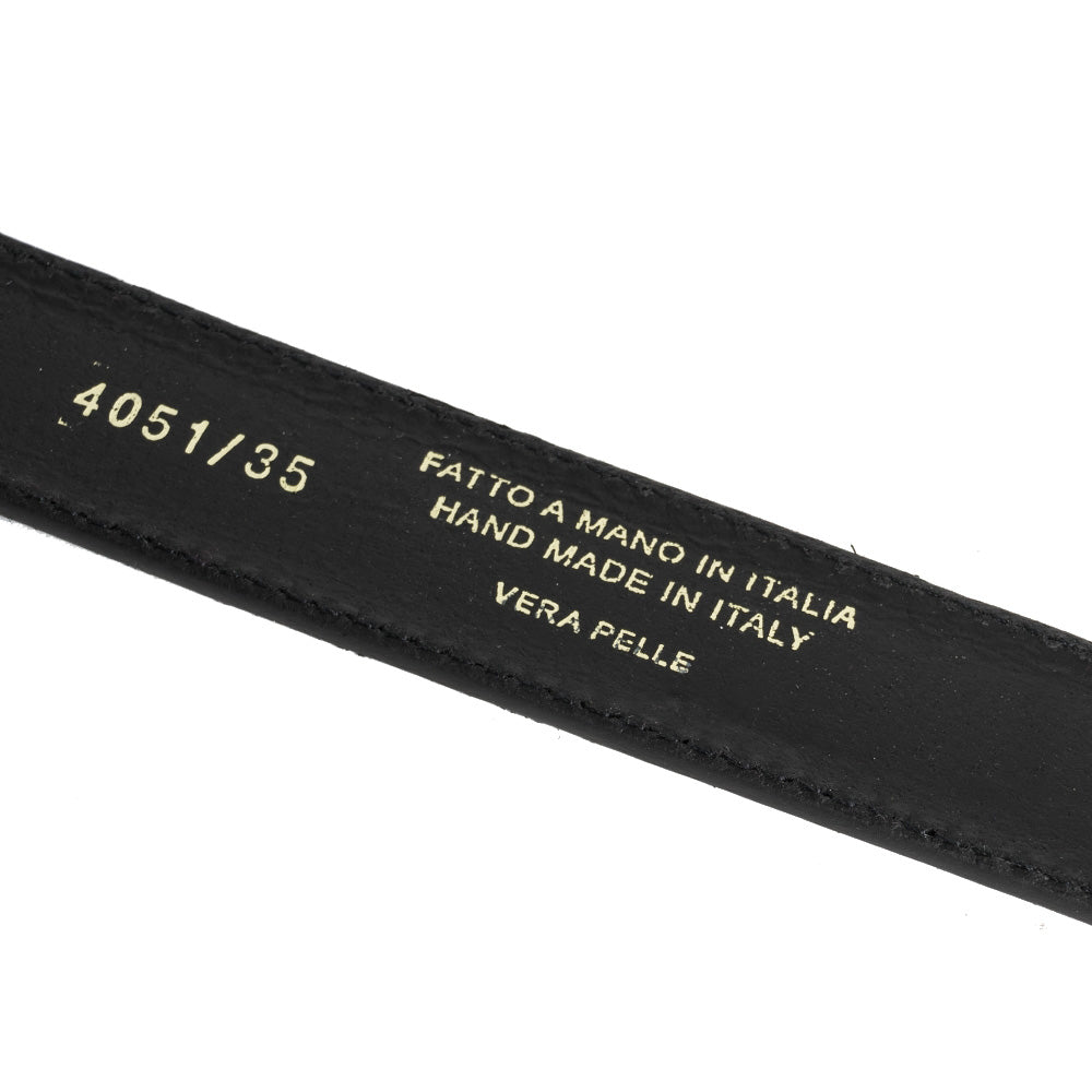 Cintura Uomo in Pelle di Vitello Spazzolato Nera 3,5cm - Made in Italy