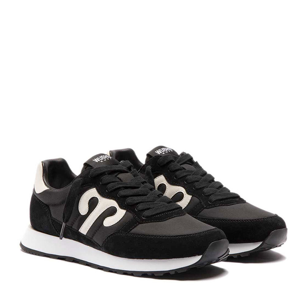Sneakers Uomo WUSHU RUYI Club 45 in Suede e Nylon Black e White