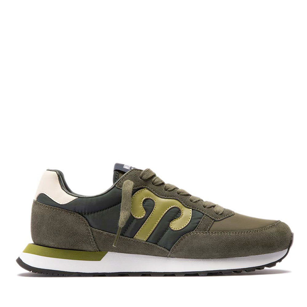 Sneakers Uomo WUSHU RUYI Club 58 in Suede e Nylon Oil Green