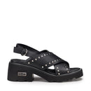 CULT Grace 3705 
Damensandalen aus schwarzem Leder mit Nieten