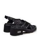 CULT Grace 3705 
Damensandalen aus schwarzem Leder mit Nieten
