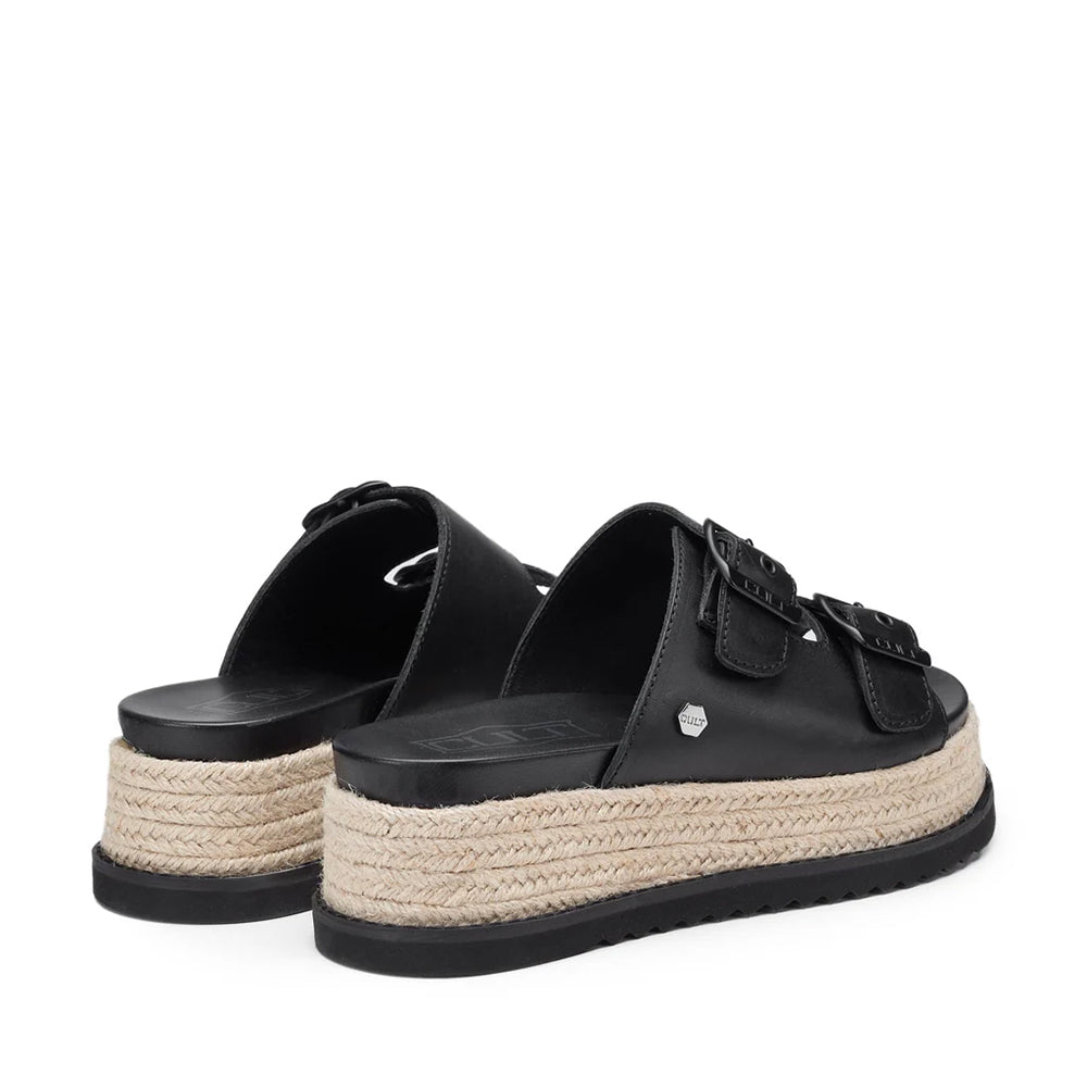 CULT Doja 4515 Plateau-Slipper aus schwarzem Leder