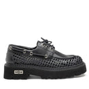 Scarpe Donna CULT Slash 4686 Mocassini Stringati in Pelle Traforata Nera