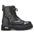 Scarpe Donna CULT Anfibi Slash 4696 in Pelle Nera Traforata e Mesh con Micro Borchie