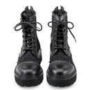 Scarpe Donna CULT Anfibi Slash 4696 in Pelle Nera Traforata e Mesh con Micro Borchie