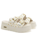 Ciabatte Donna CULT Janis 4740 in Pelle Off White con Borchie Oro