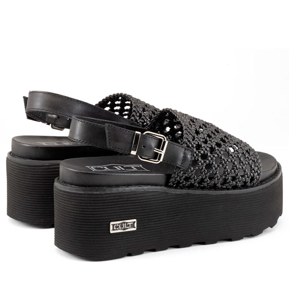 Sandali Donna CULT Nancy 4746 in Pelle Intrecciata Nera