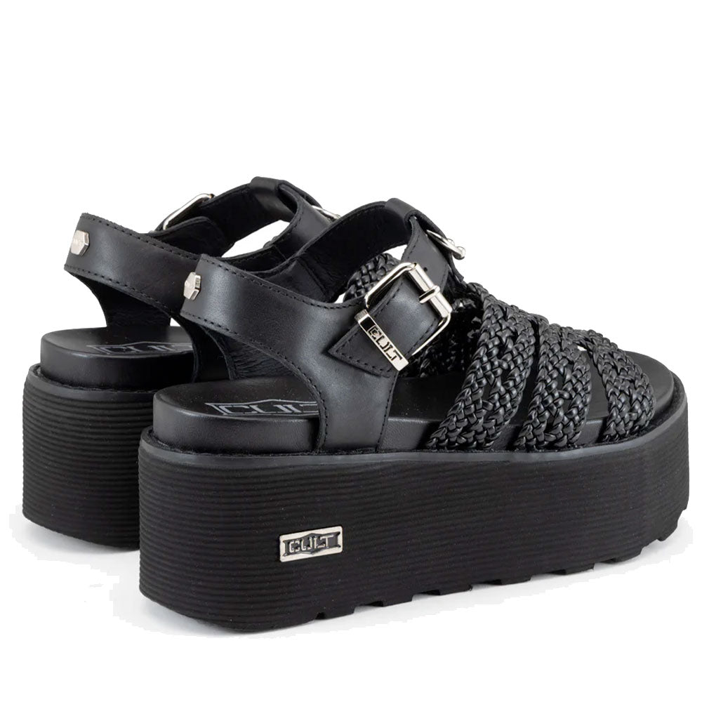 Sandali Donna CULT Nancy 4749 in Pelle Intrecciata Nera