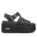 Sandali Donna CULT Nancy 4749 in Pelle Intrecciata Nera