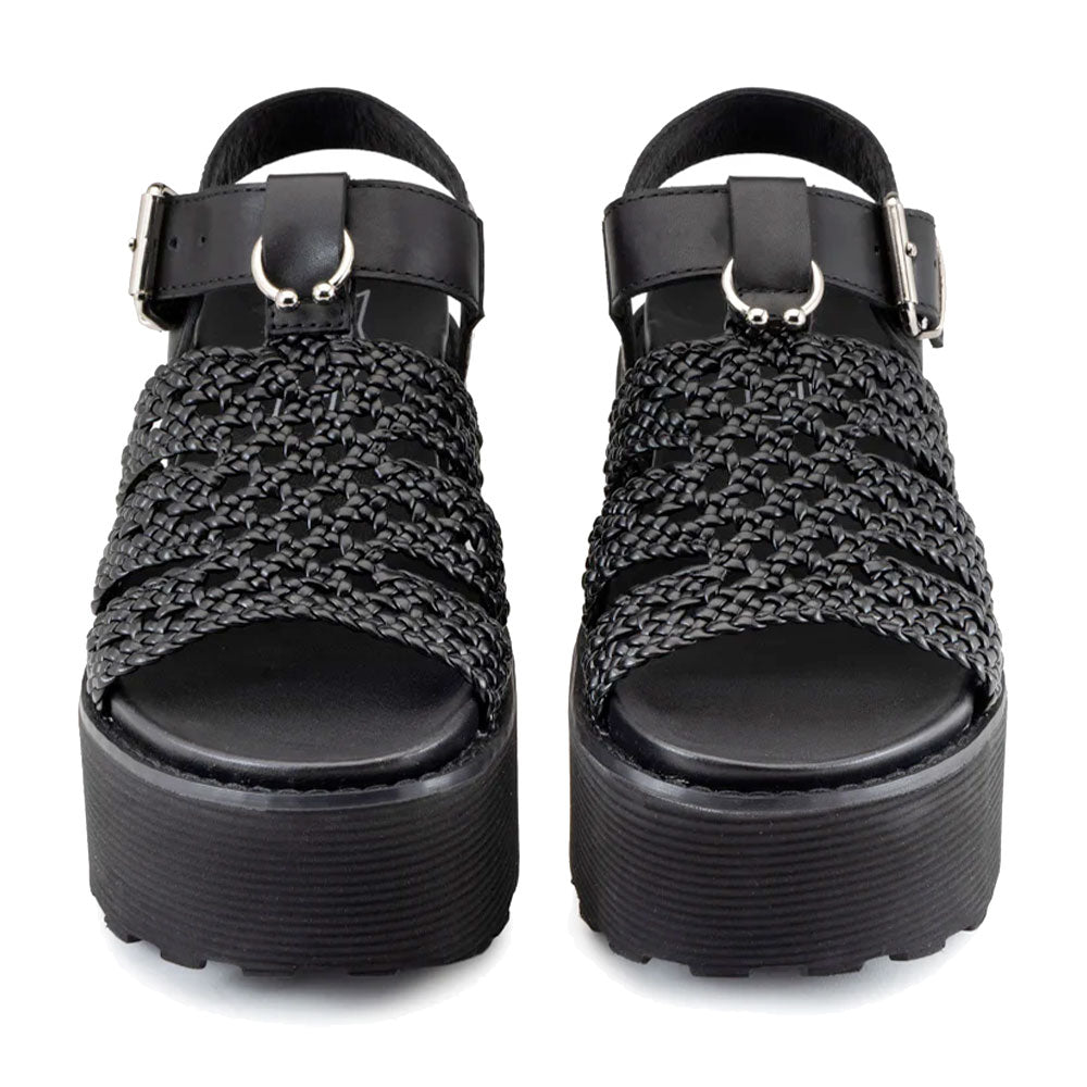 Sandali Donna CULT Nancy 4749 in Pelle Intrecciata Nera
