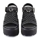 Sandali Donna CULT Nancy 4749 in Pelle Intrecciata Nera