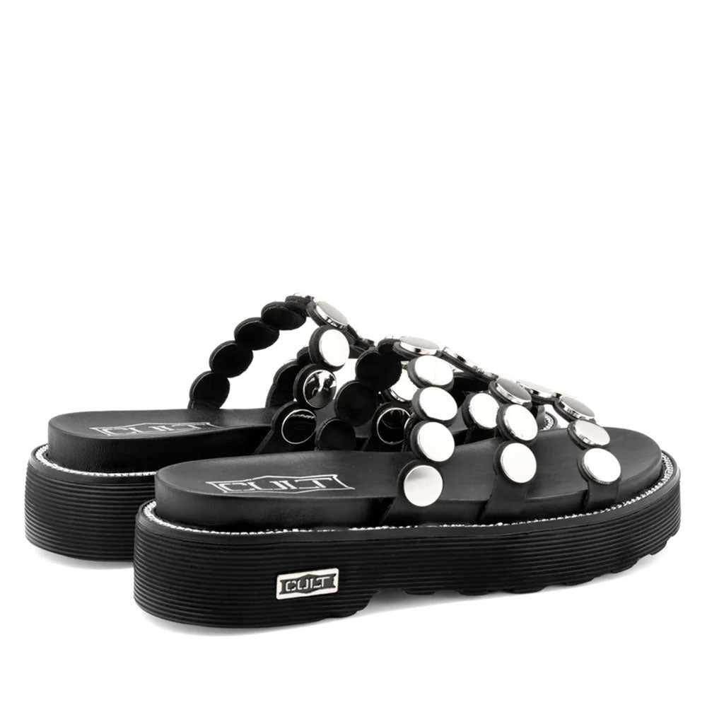 Ciabatte Donna CULT Ziggy 4769 in Pelle Nera con Borchie Piatte