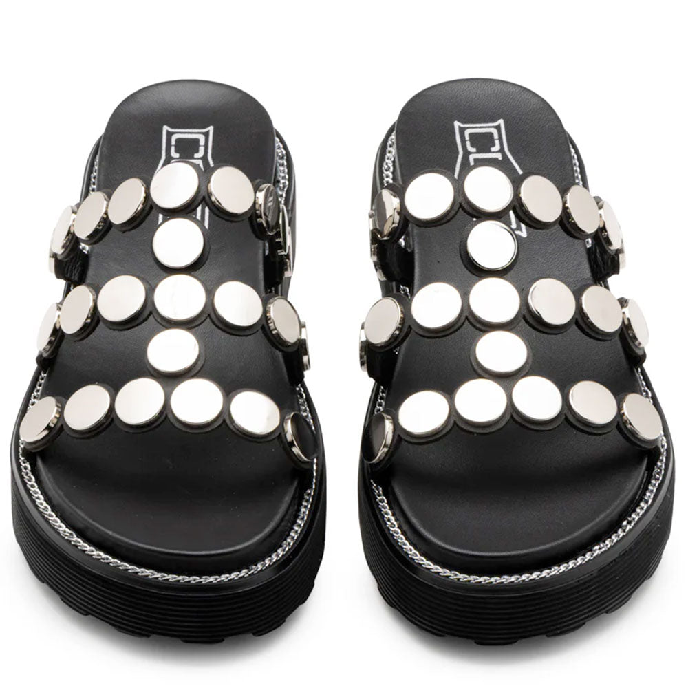 Ciabatte Donna CULT Ziggy 4769 in Pelle Nera con Borchie Piatte