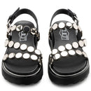 Sandali Donna CULT Ziggy 4770 in Pelle Nera con Borchie Piatte Frontali