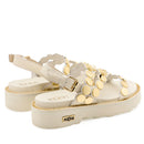 Sandali Donna CULT Ziggy 4770 in Pelle Bianca con Borchie Piatte Frontali