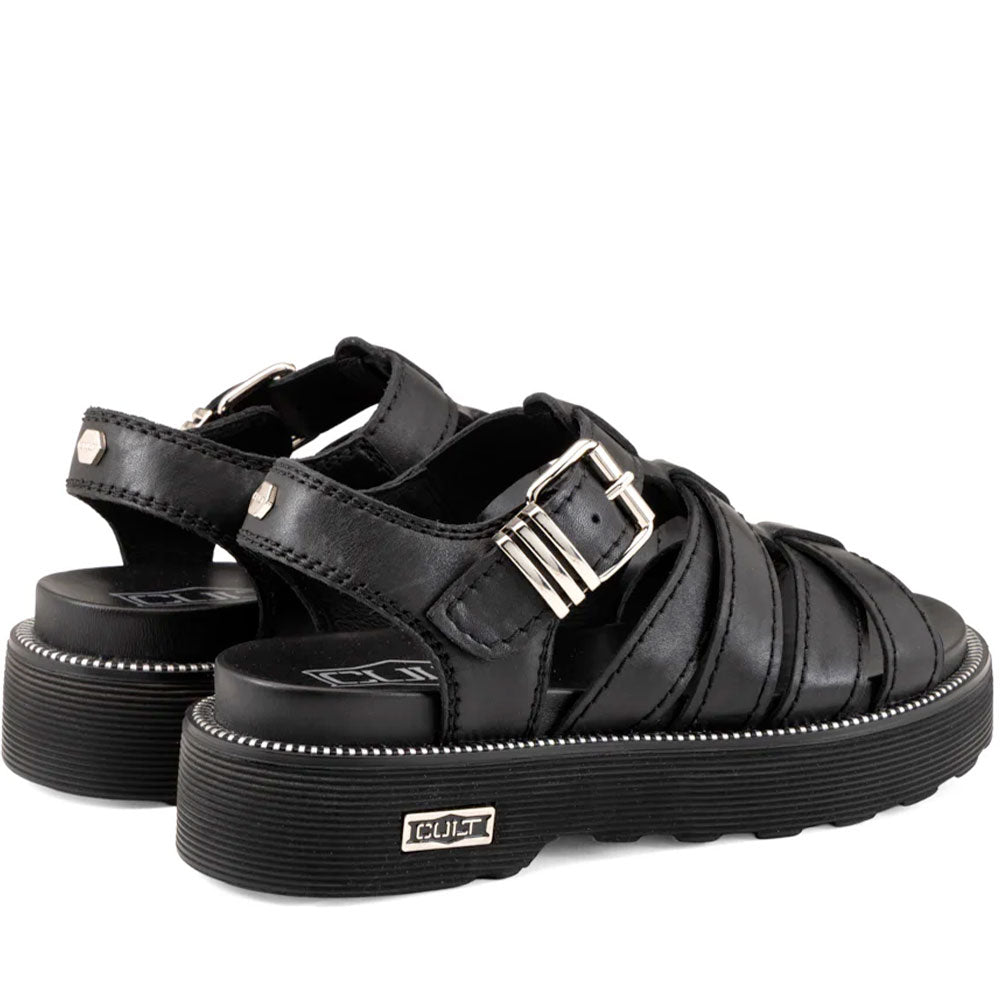 Sandali Donna CULT Ziggy 4775 in Pelle Nera con Fasce Frontali Intrecciate