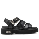Sandali Donna CULT Ziggy 4775 in Pelle Nera con Fasce Frontali Intrecciate