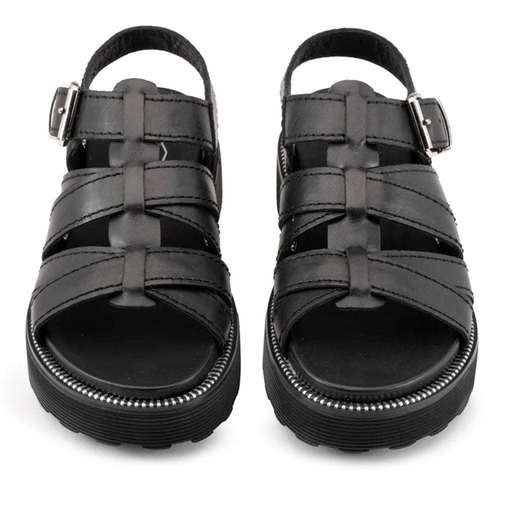 Sandali Donna CULT Ziggy 4775 in Pelle Nera con Fasce Frontali Intrecciate