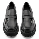 Scarpe Donna CULT Slash 4818 Mocassino in Pelle Nera con Borchie Applicate