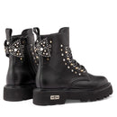 Scarpe Donna CULT Anfibi Slash 4822 in Pelle Nera con Borchie Applicate