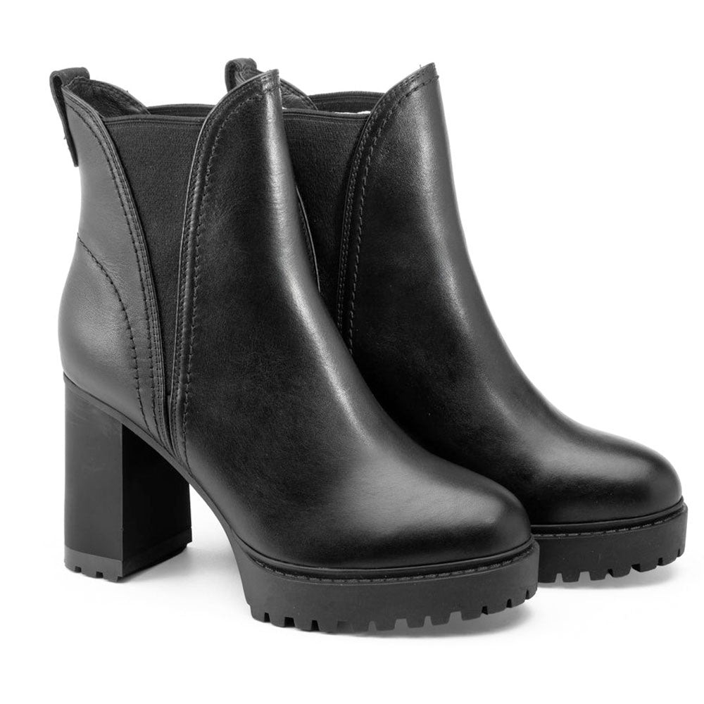 Scarpe Donna CULT Jagger 4847 Stivaletti con Tacco in Pelle Nera