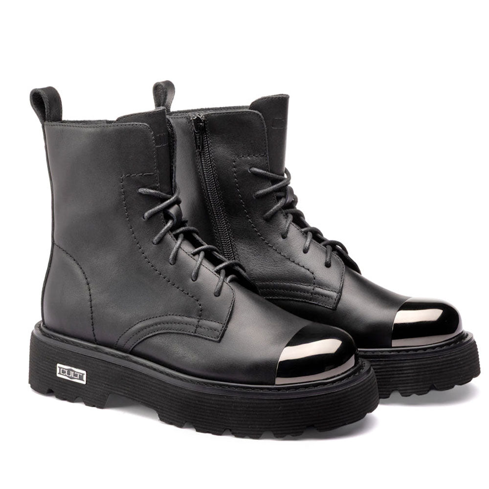 Stivali Donna CULT Anfibi Slash Met.Toe 4861 in Pelle Nera