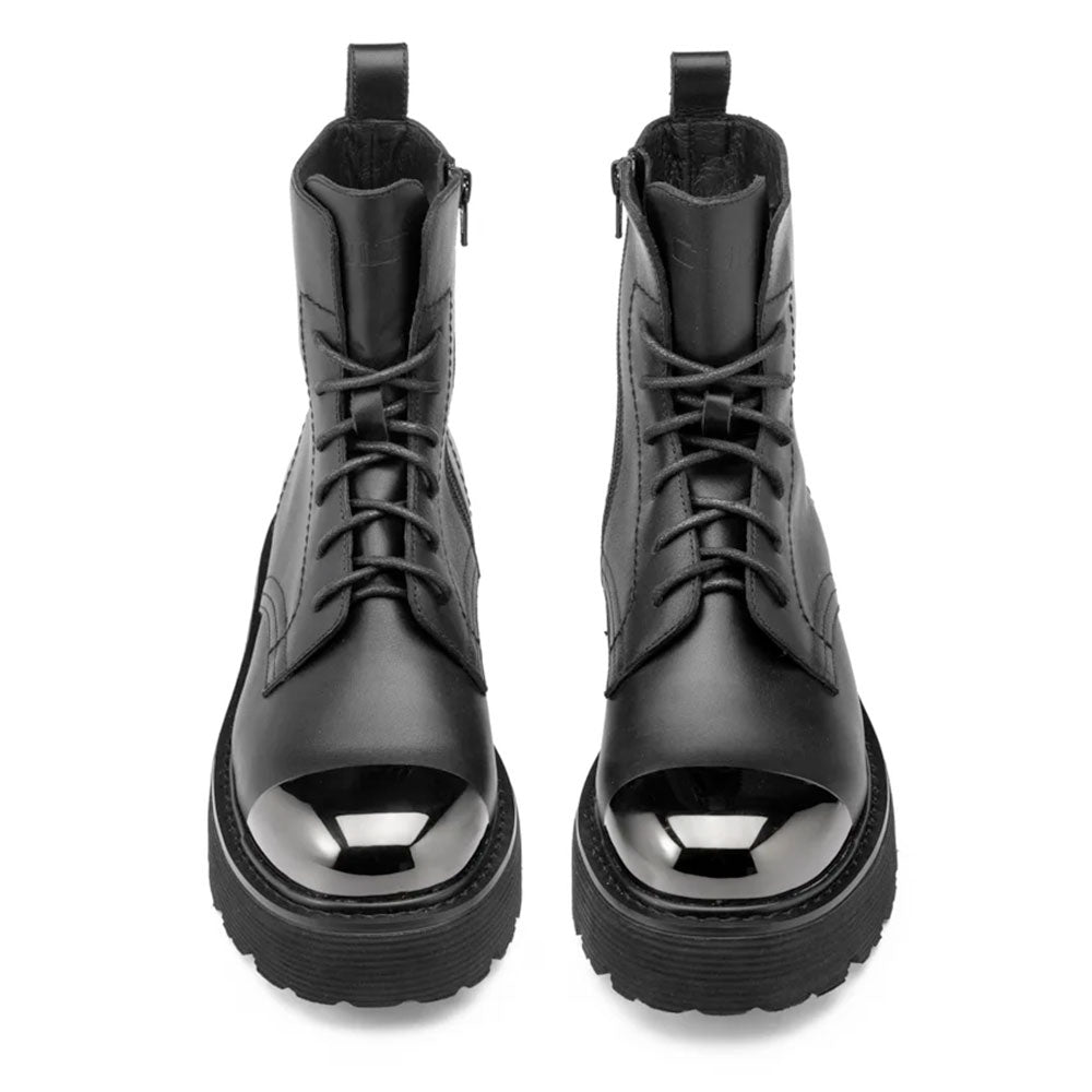 Stivali Donna CULT Anfibi Slash Met.Toe 4861 in Pelle Nera