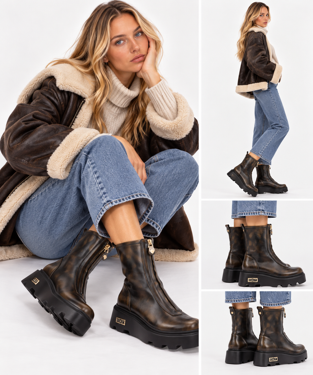 CULT New Rock 3554 Women's Brown Leather Boots