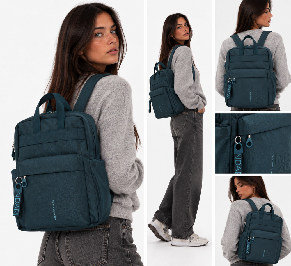 Zaino Donna Mandarina Duck Due Manici in Tessuto Linea MD20 Colore Starry Night