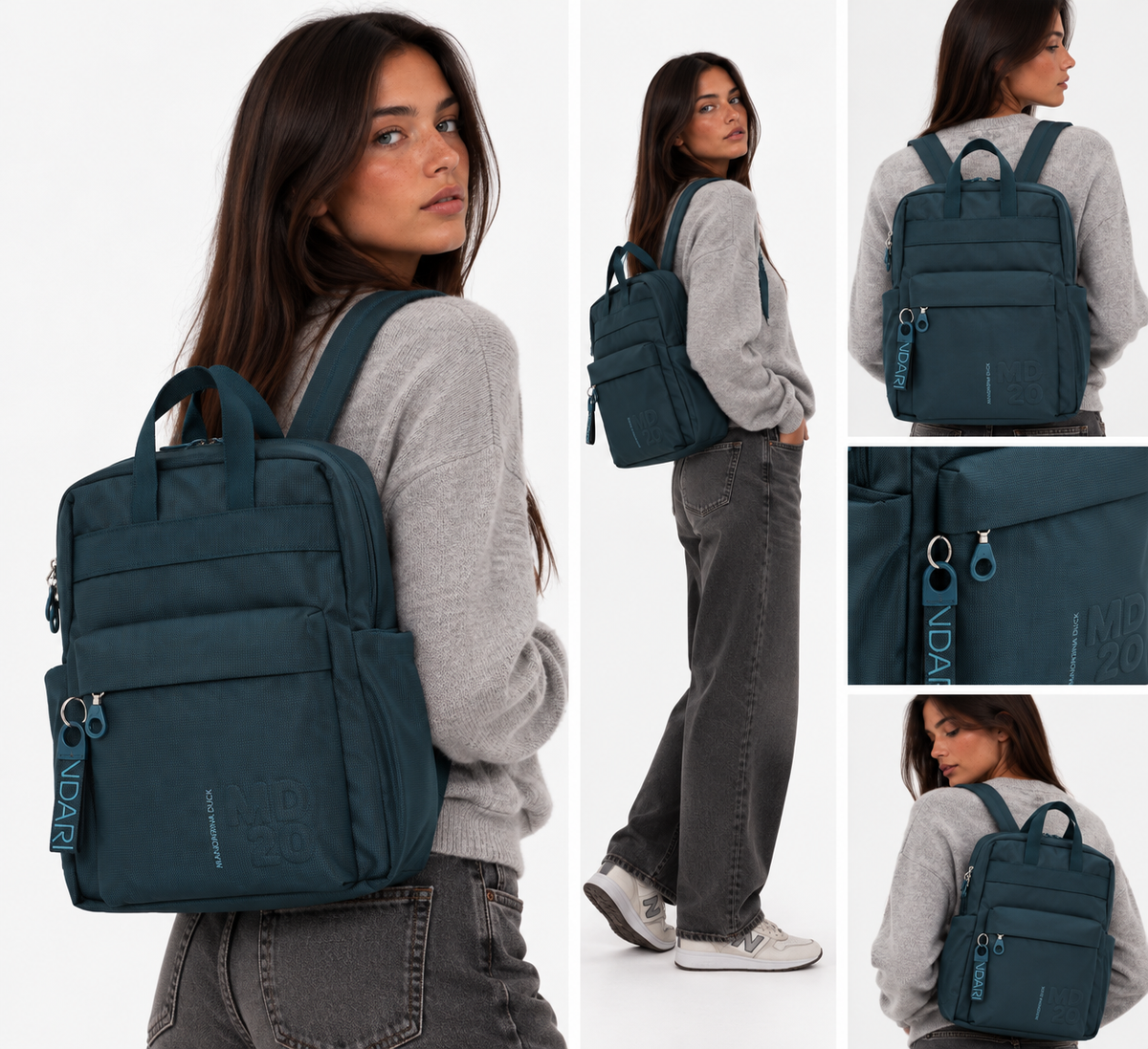 Zaino Donna Mandarina Duck Due Manici in Tessuto Linea MD20 Colore Starry Night