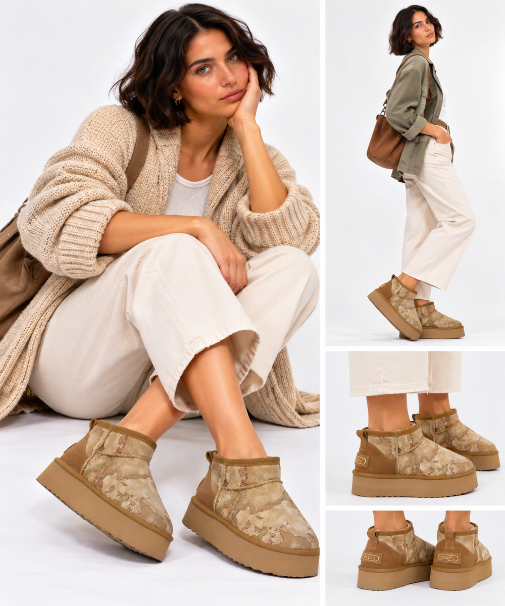 Stivaletti Imbottiti Donna 1A Classe Alviero Martini in Tessuto effetto Nabuck stampa Geo Classic 1576